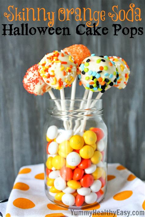 Skinny Orange Soda Halloween Cake Pops - Yummy Healthy Easy