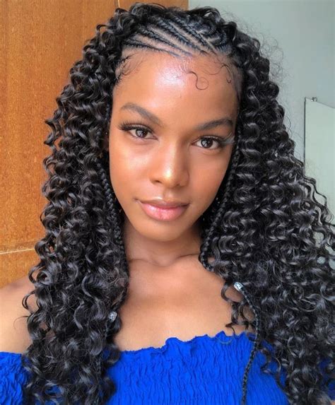 Natural Hairstyle with Cornrows and Twist Out Curls Half Braided ...