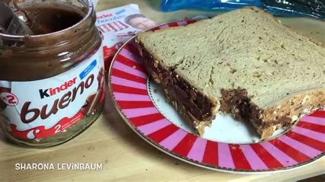 Kinder-bueno chocolate spread on a toast - YouTube