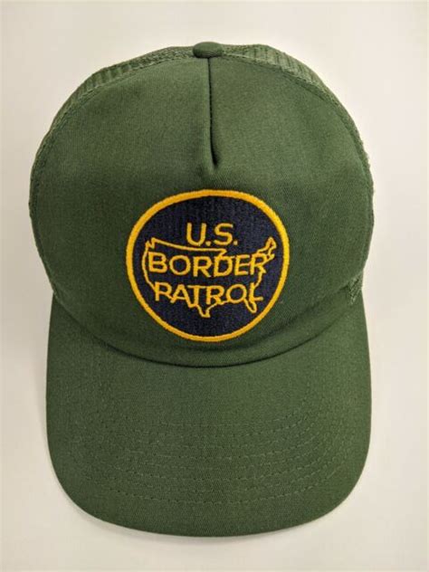 Vintage U.S. Border Patrol Green Mesh Snapback Hat Cap Made in USA Rare ...