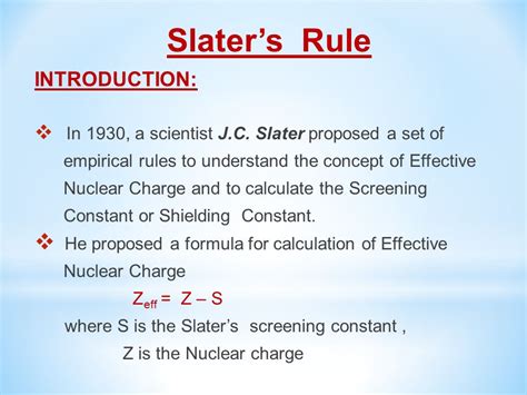 How To Calculate Zeff Using Slater S Rule - slideshare