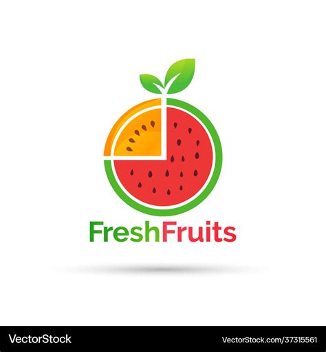 Fresh fruits shop logo design Royalty Free Vector Image