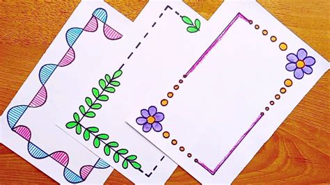 3 Easy design borders for project work | Simple project work border designs | Project work ...