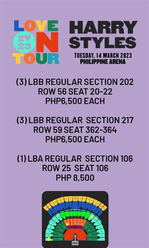 Harry Styles Love on Tour Manila 2023 Tickets, Tickets & Vouchers, Event Tickets on Carousell