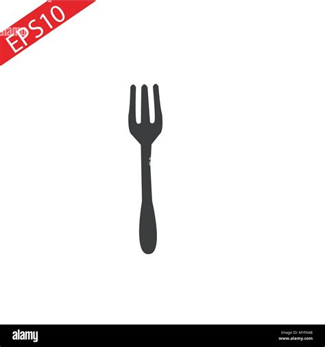 Fork silhouette. fork vector icon on white background Stock Vector Image & Art - Alamy