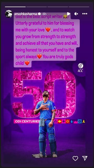 Anushka Sharma’s praise for Virat Kohli’s 50th ODI Century: ‘Truly God’s child’-Telangana Today