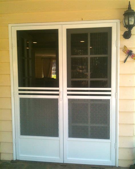 Double french doors with screens | Hawk Haven