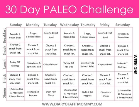 30 Day Paleo Challenge - Diary of a Fit Mommy