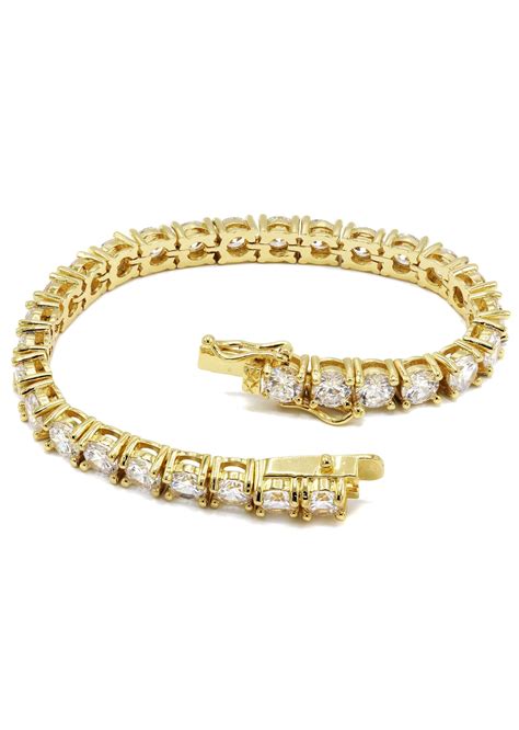 Mens Diamond Gold Tennis Bracelet – FrostNYC