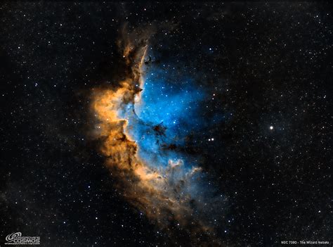 NGC 7380 - The Wizard Nebula - in Hubble Palette with Mixed Narrowband and RGB Filters ...