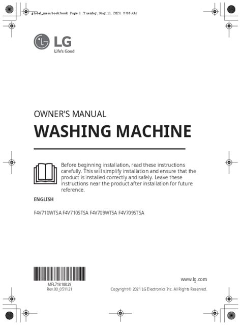 LG ThinQ Washing Machine Manual: Installation and Safety Instructions