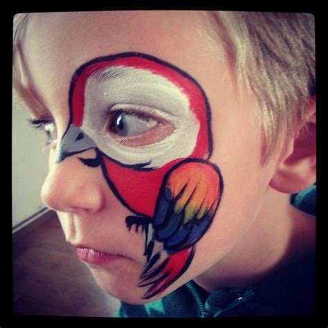 Parrot face paint pirate bird eye design Inspired by Roxa Rosa | Kids face paint, Cool face ...