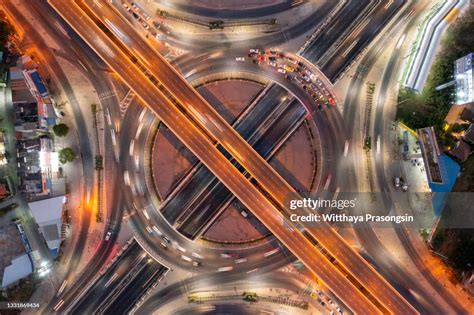 Aerial View Of Overpass At Night High-Res Stock Photo - Getty Images