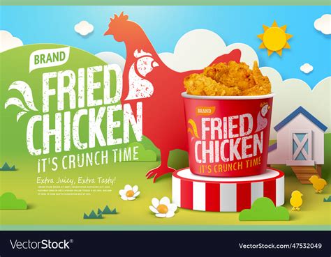 Fried chicken ad Royalty Free Vector Image - VectorStock