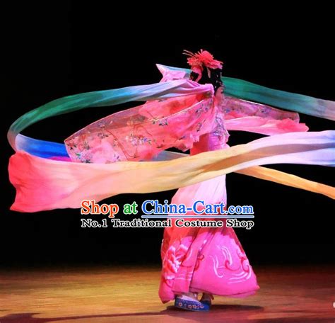 Chinese Classical Dance Costumes and Headwear Complete Set