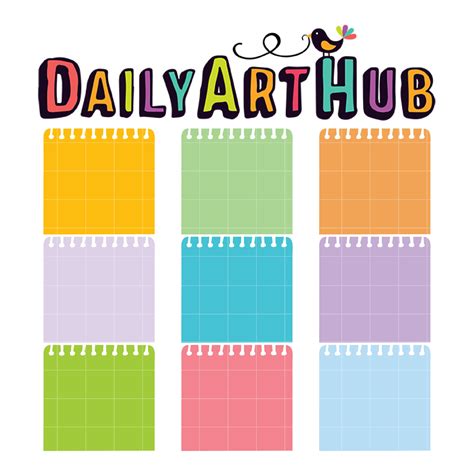 Colorful Notebook Paper Clip Art Set – Daily Art Hub // Graphics ...