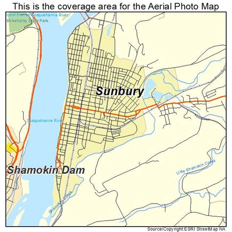 Aerial Photography Map of Sunbury, PA Pennsylvania