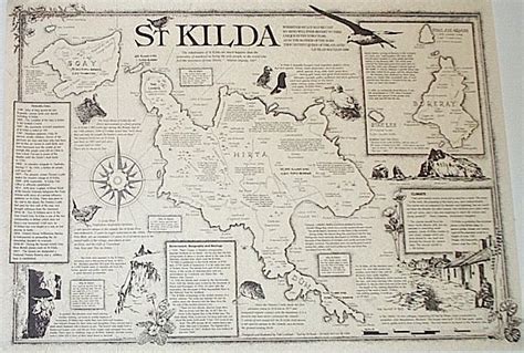 Tartan Rock - St Kilda map printed on parchment paper