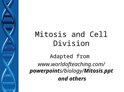 (PPT) Mitosis and Cell Division Adapted from points/biology/Mitosis.ppt ...