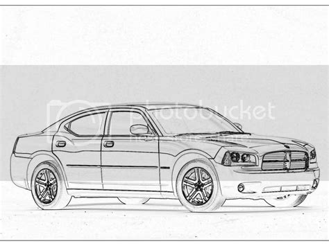 Line art drawing of Charger