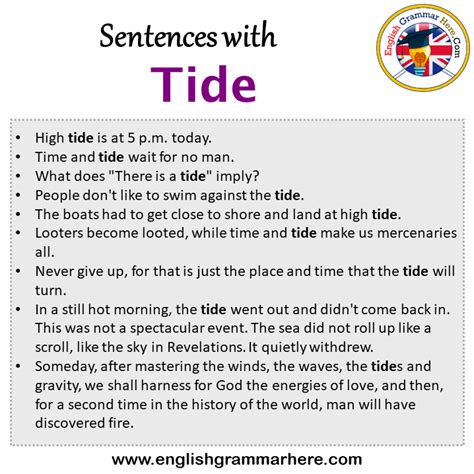 Sentences with Tide, Tide in a Sentence in English, Sentences For Tide ...