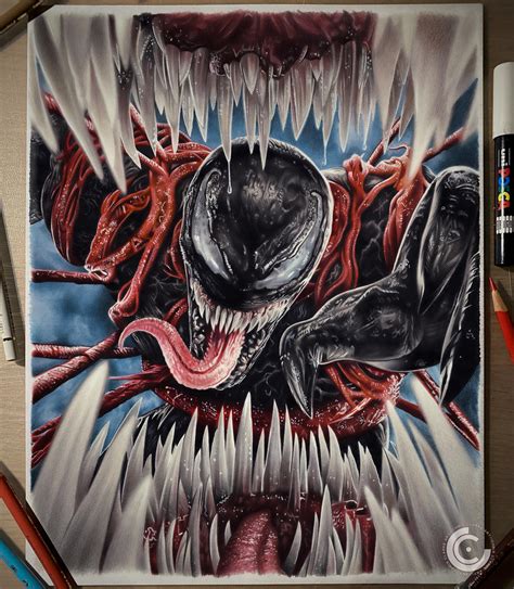 Venom vs Carnage drawing by myself. : r/Spiderman