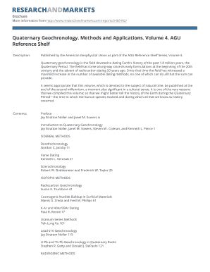 Fillable Online Quaternary Geochronology. Methods and Applications. Volume 4 ... Fax Email Print ...