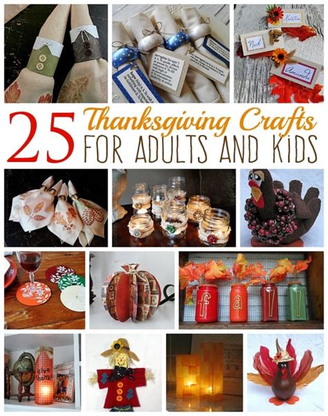 Thanksgiving Crafts: a compilation of 25+ adults and kids crafts!