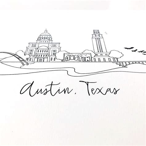 Austin Texas Skyline Art Print - Etsy