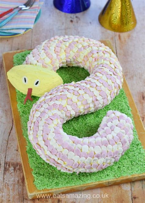 How to make a snake cake - tutorial and recipe with full instructions to make this fun birthday ...