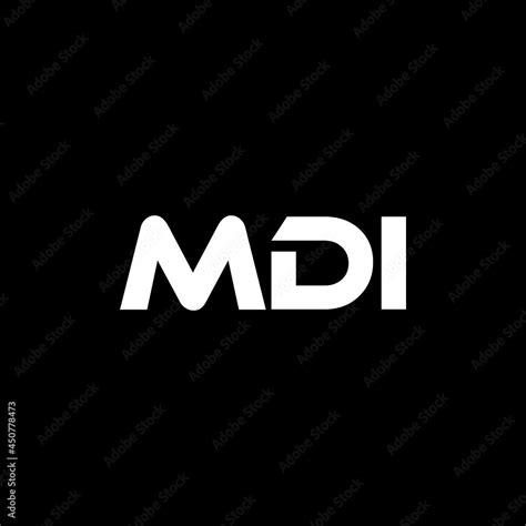 MDI letter logo design with black background in illustrator, vector ...