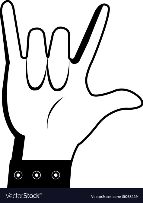 Cartoon man hand rock n roll gesture Royalty Free Vector