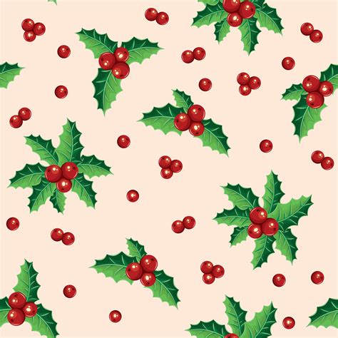 Vector pattern with holly and holly berries 27846687 Vector Art at Vecteezy