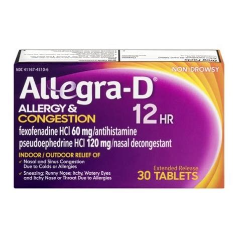 Allegra D 12 Hour Allergy & Congestion Extended Release Tablets