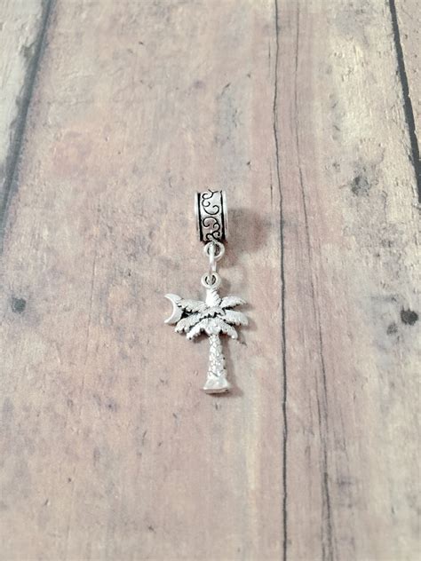 Palmetto Tree Pendant 1 Piece Silver Palmetto Tree Charm, South Carolina Charms, Palm Tree Charm ...