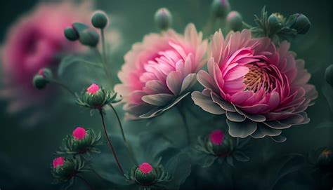 Free Photo | A pink flower head with multi colored petals generated by AI