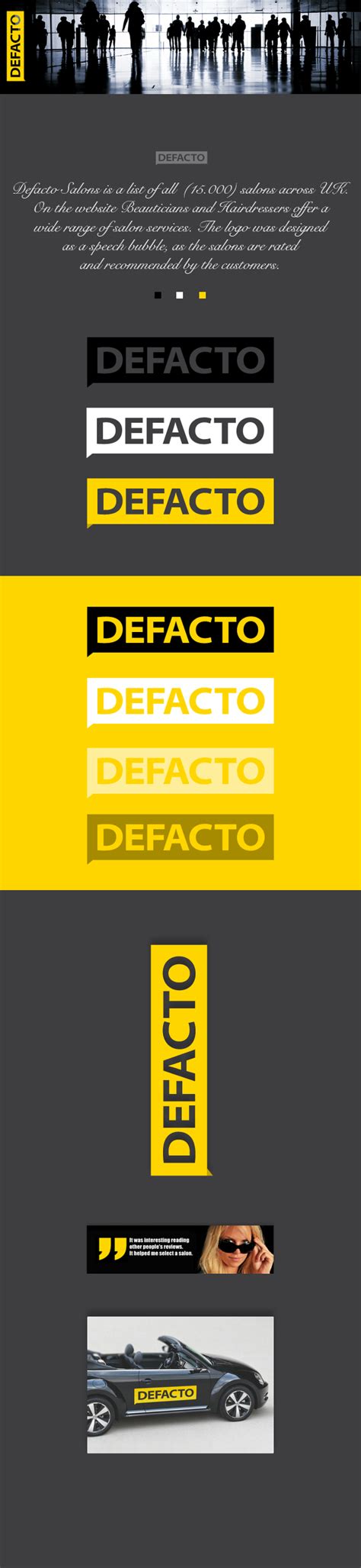 The Defacto logo and visual identity and campaign. | Visual identity ...