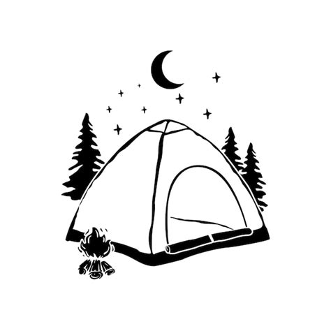 Camping Cartoon Black And White Clipart Camping Tent Tent Clip Art Transparent PNG 900x660 Free ...