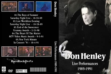 Don Henley - Live Performances 1989-1991 DVD - The World's Largest Site for Rare Rock DVDs