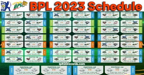 BPL 2023 Schedule, Fixtures, All Teams Squads, Player List, Match Time ...