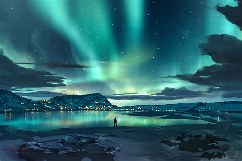 Alone Watching Aurora Borealis Wallpaper, HD Nature 4K Wallpapers, Images and Background ...