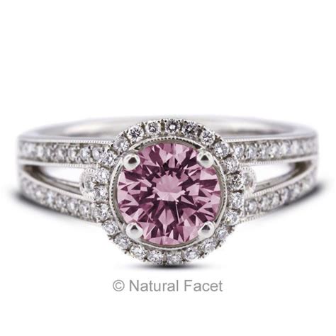 Purple diamond engagement ring