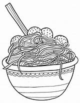 Spaghetti And Meatballs Black And White sketch template