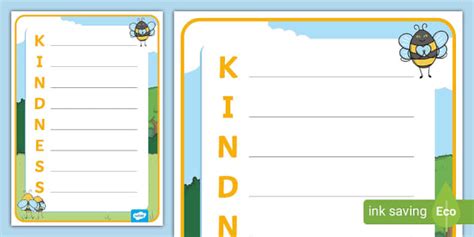 Kindness Acrostic Poem Template (teacher made) - Twinkl