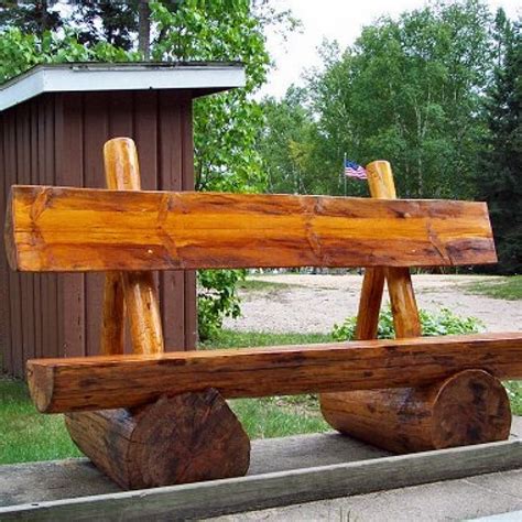 Rustic Outdoor Bench | Rustic outdoor benches, Log bench, Rustic wooden bench