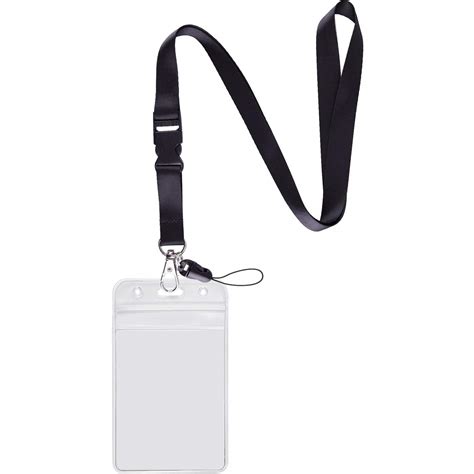 Buy YOUOWO 1 Pack ID Badge Holder with Black Lanyards Neck Strap ...