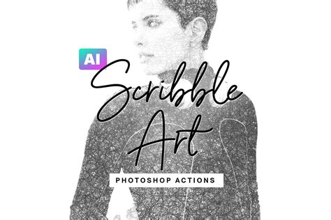 AI Scribble Art Photoshop Actions | SparkleStock