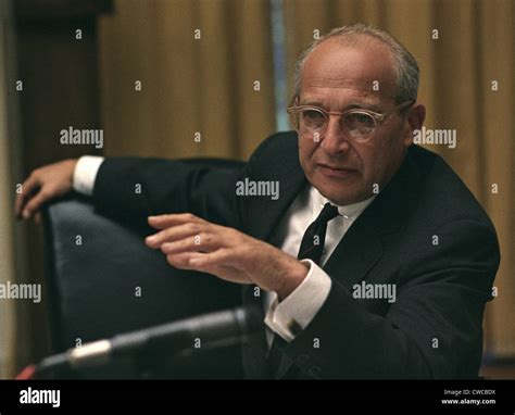 Walter Rostow (1916-2002), at a meeting in the White House Cabinet Room ...