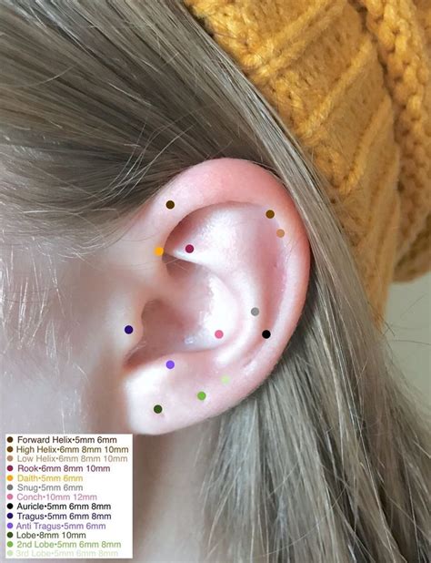 Upper lobe and ear gold cartilage hoop earring, Single anti tragus helix piercing accessories ...