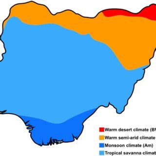 Köppen climate classification of Nigeria [41]. | Download Scientific ...